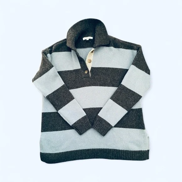 Madewell Blue and Black Striped Sweater - Picture 2 of 8